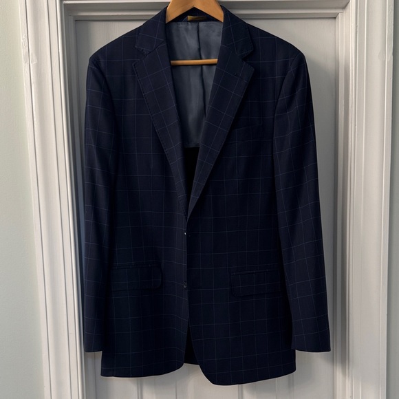 Brooks Brothers Dark Blue Checkered Blazer